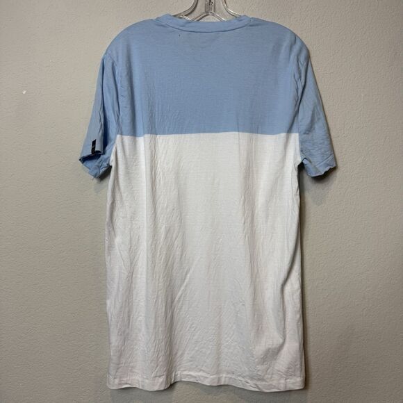 DKNY Color Block Pocket Tee Light Blue White 100% Cotton Men’s M Streetwear - Picture 5 of 8